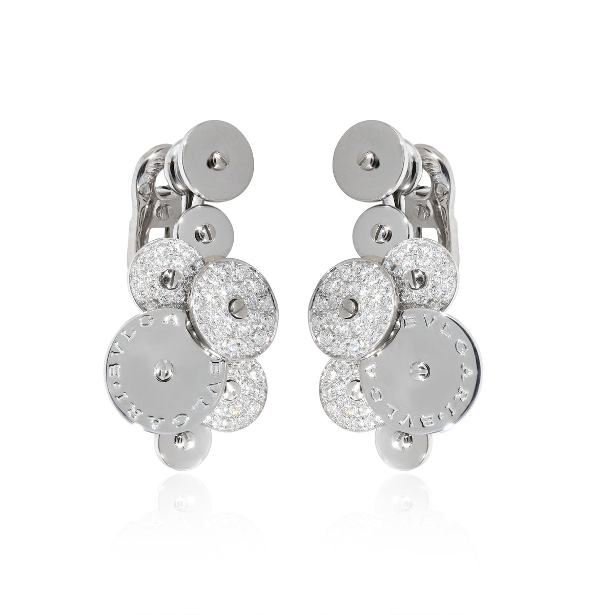 BVLGARI Cicladi Diamond Earrings in 18K White Gold 1.25 CTW