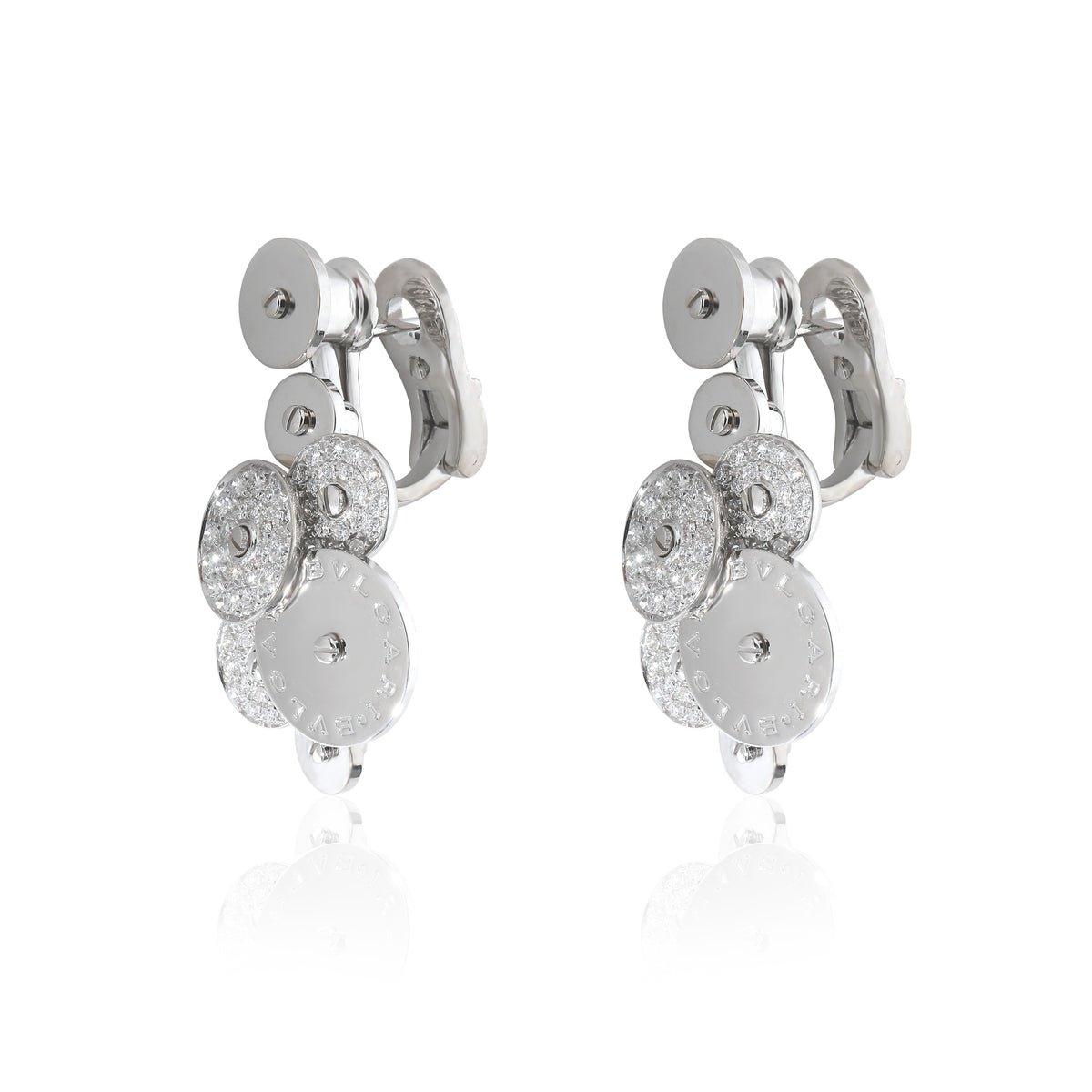 BVLGARI Cicladi Diamond Earrings in 18K White Gold 1.25 CTW