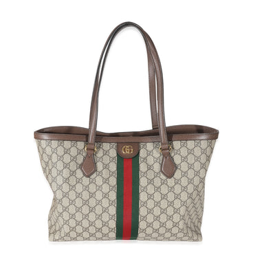 Gucci Beige GG Supreme Canvas Medium Ophidia Web Tote