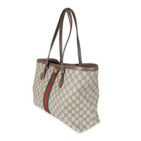 Gucci Beige GG Supreme Canvas Medium Ophidia Web Tote