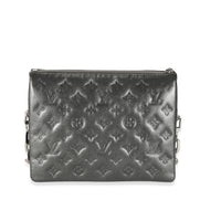 Louis Vuitton Anthracite Lambskin Embossed Monogram Coussin PM