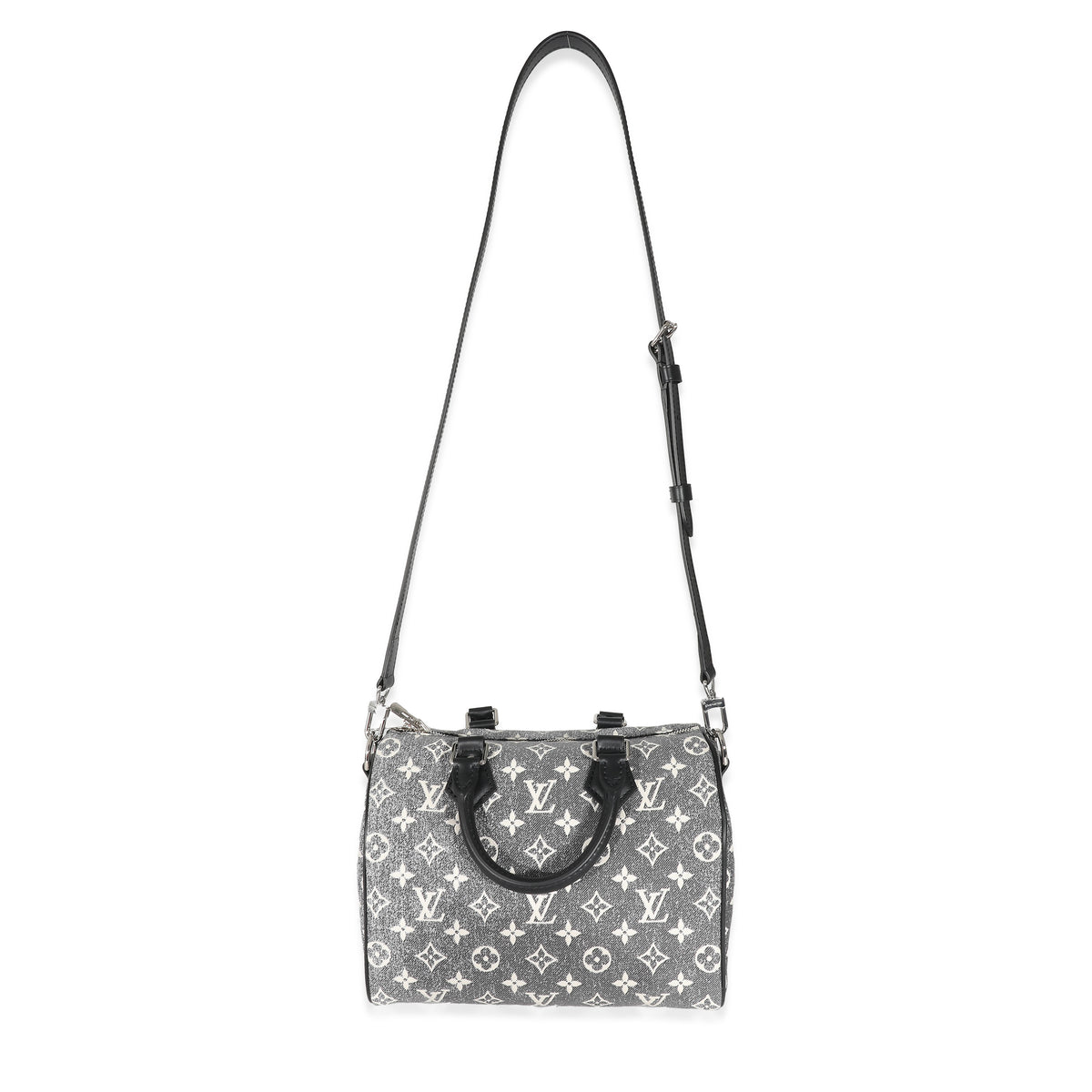 Louis Vuitton Black Monogram Denim Jacquard Speedy Bandouliere 25