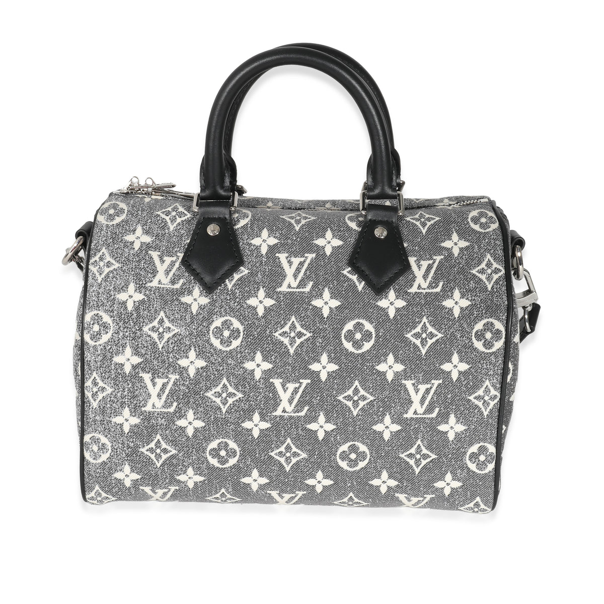 Louis Vuitton Black Monogram Denim Jacquard Speedy Bandouliere 25