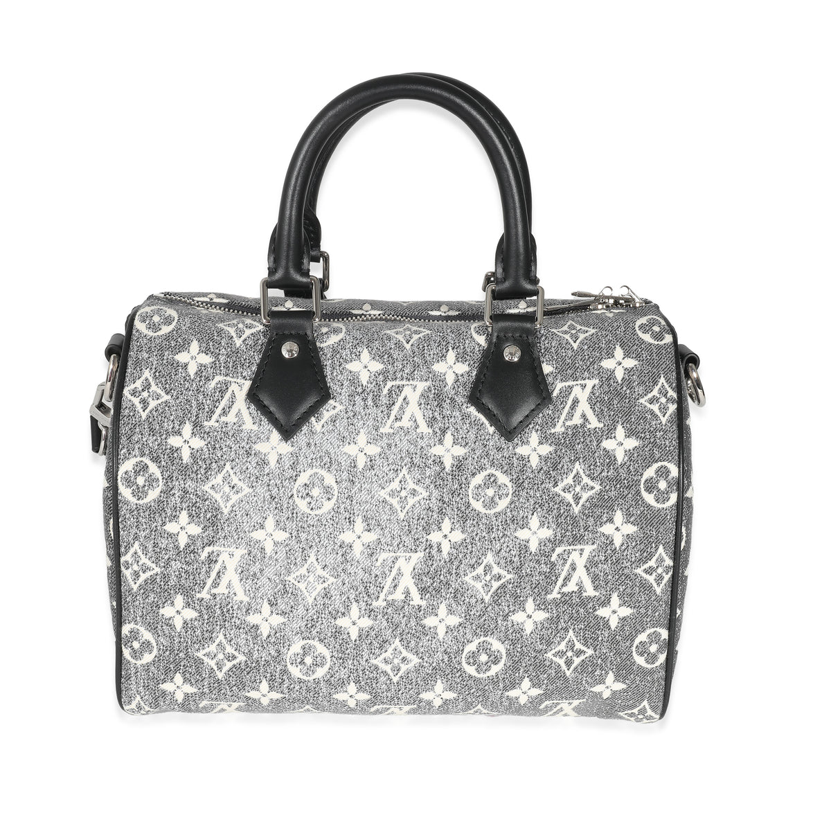 Louis Vuitton Black Monogram Denim Jacquard Speedy Bandouliere 25