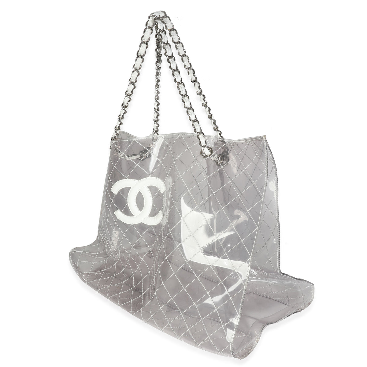 Chanel Transparent PVC Quilted CC XXL Shopping Tote