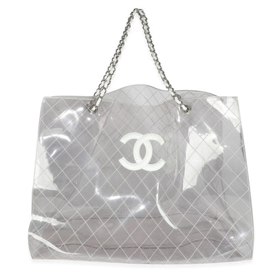 Chanel Transparent PVC Quilted CC XXL Shopping Tote