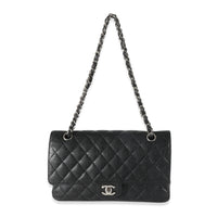 Chanel Black Quilted Caviar Medium Classic Double Flap Bag