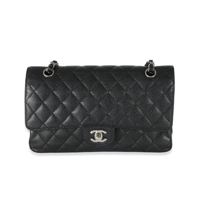 Chanel Black Quilted Caviar Medium Classic Double Flap Bag