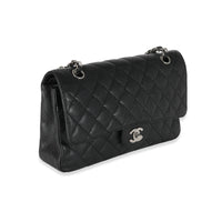 Chanel Black Quilted Caviar Medium Classic Double Flap Bag