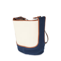 Loewe x Paulas Ibiza Navy Ecru Canvas Colorblock Balloon Hobo