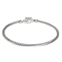 David Yurman Chatelaine Hook Bracelet With Topaz & Diamonds in Sterling Silver