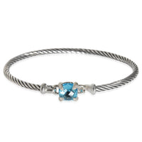 David Yurman Chatelaine Hook Bracelet With Topaz & Diamonds in Sterling Silver