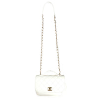 Chanel White Quilted Caviar Medium Business Affinity Flap Bag