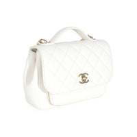 Chanel White Quilted Caviar Medium Business Affinity Flap Bag