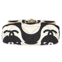 Chanel Black White CC Fabric Medium Chanel 19 Flap Bag