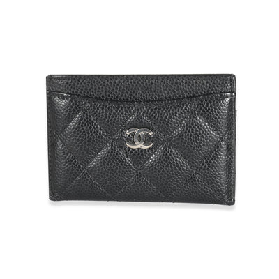 Chanel Black Quilted Caviar Classic Card Holder