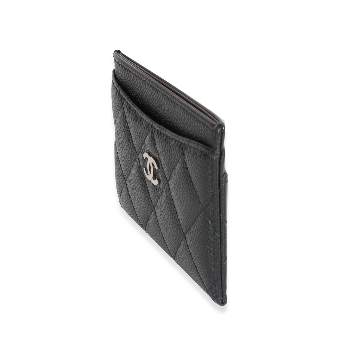 Chanel Black Quilted Caviar Classic Card Holder