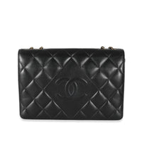 Chanel Black Diamond Quilted CC Medium Flap Bag