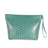 Goyard Green Calfskin Goyardine Canvas Conti Pouch