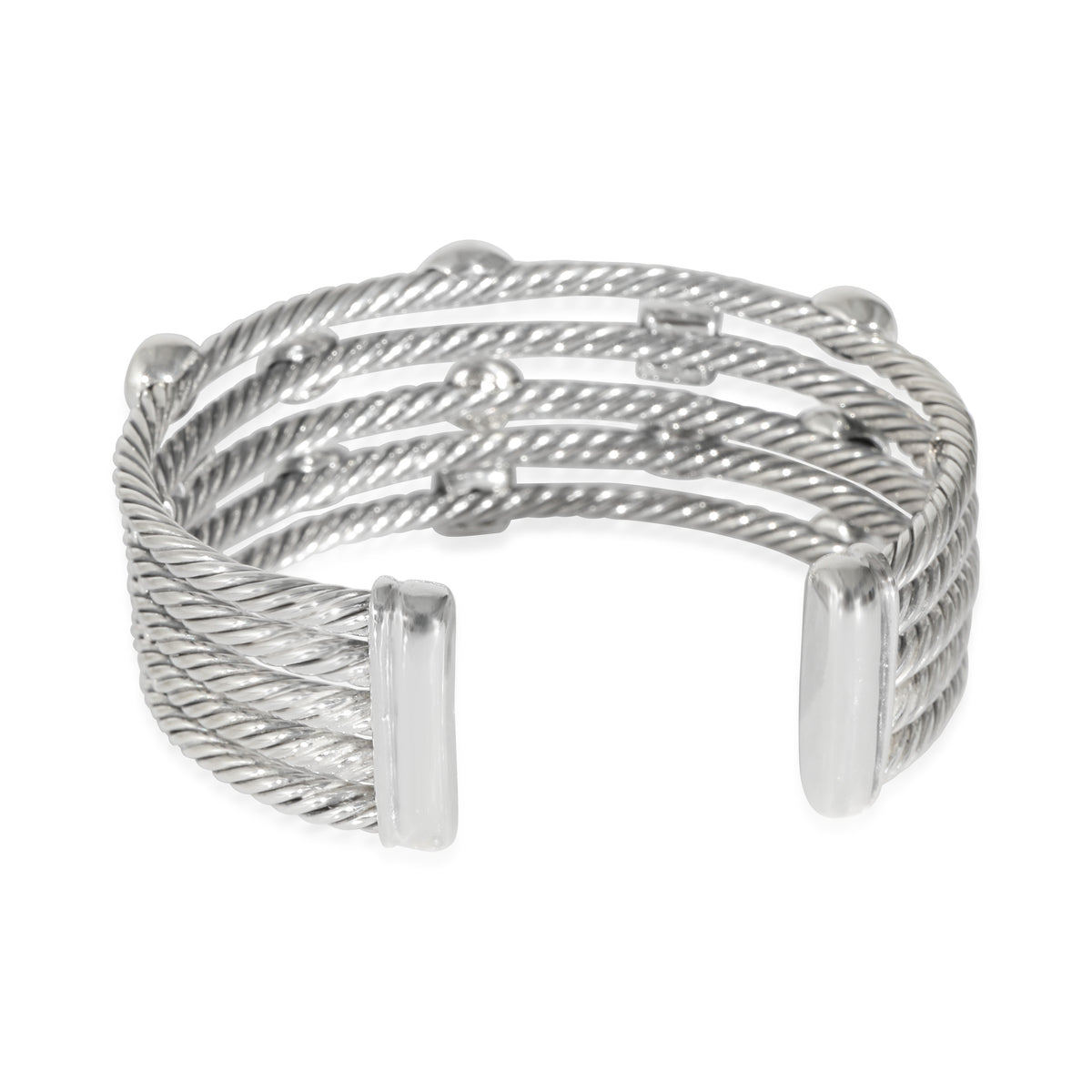 David Yurman Confetti Black Diamond Cuff in Sterling Silver 0.75 CTW