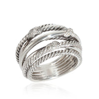 David Yurman Crossover Diamond Ring in Sterling Silver 0.11 CTW