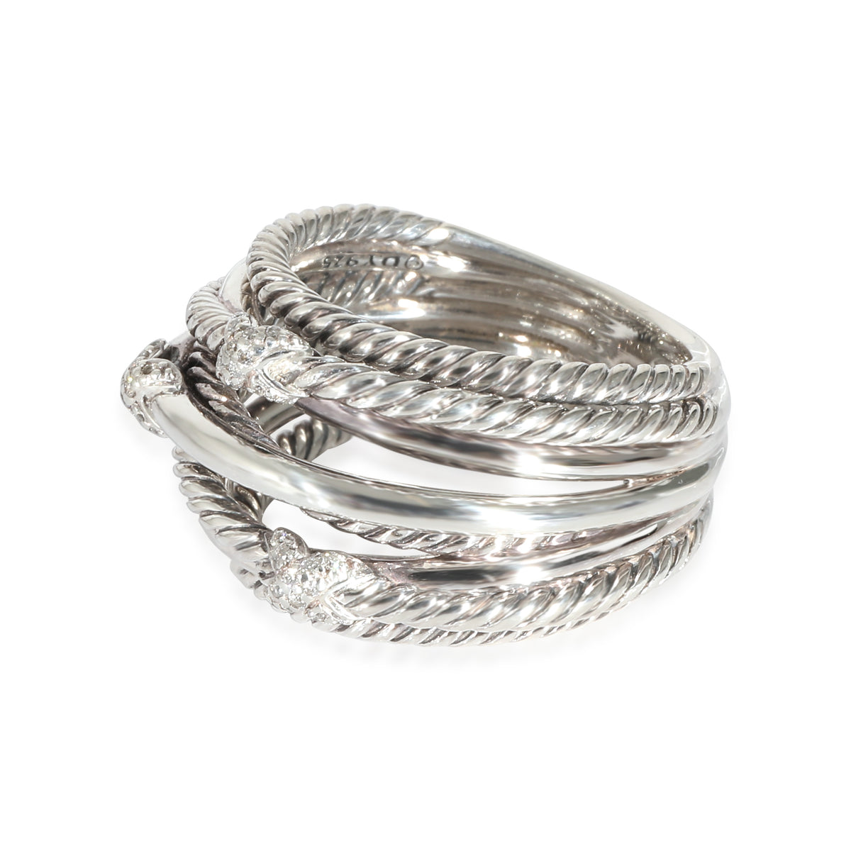 David Yurman Crossover Diamond Ring in Sterling Silver 0.11 CTW