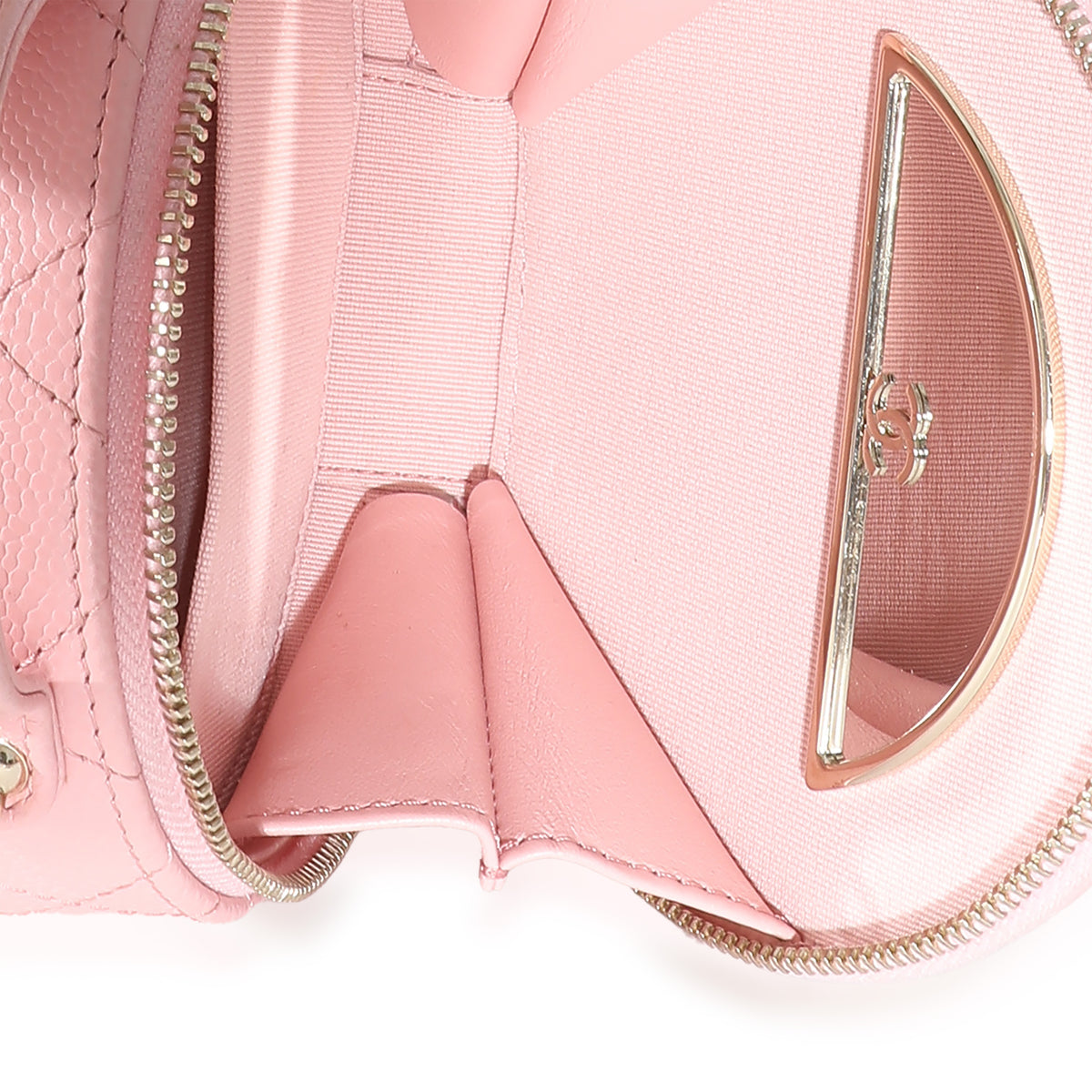 Chanel Pink Quilted Caviar Handle With Care Vanity Crossbody