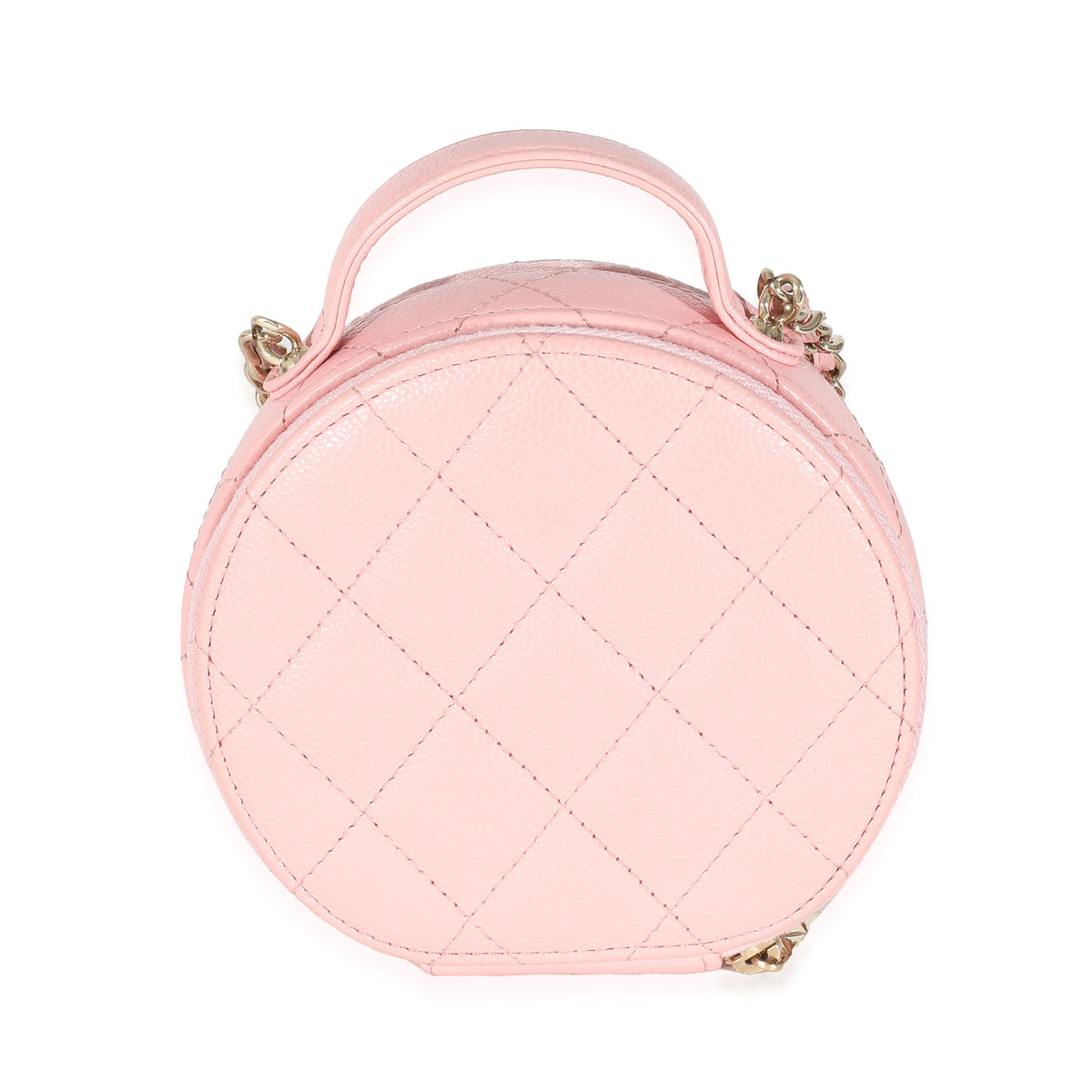 Chanel Pink Quilted Caviar Handle With Care Vanity Crossbody