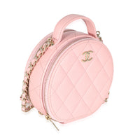 Chanel Pink Quilted Caviar Handle With Care Vanity Crossbody