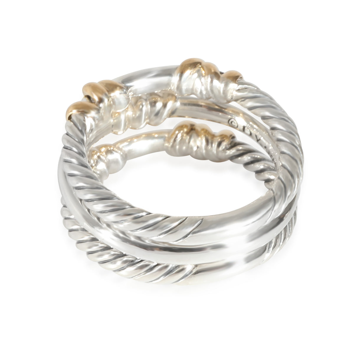 David Yurman Helena Ring in 18k Yellow Gold/Sterling Silver 0.21 Ctw