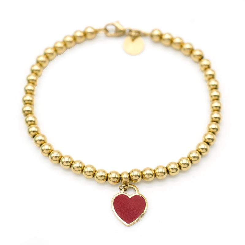 Tiffany & Co. Return To Tiffany Mini Heart Tag Bead Bracelet in 18KT Yellow Gold