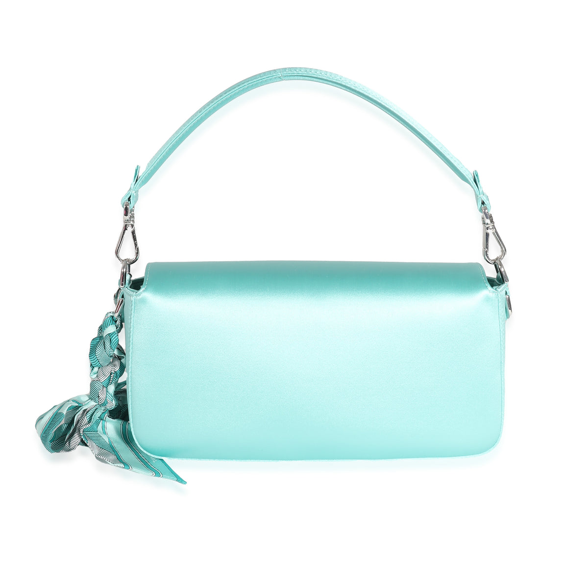 Fendi x Tiffany & Co Blue Silk Medium Baguette