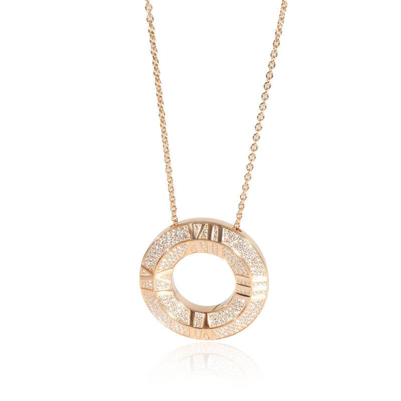 Tiffany & Co. Atlas Pave Diamond Pendant in 18k Rose Gold 0.57 CTW
