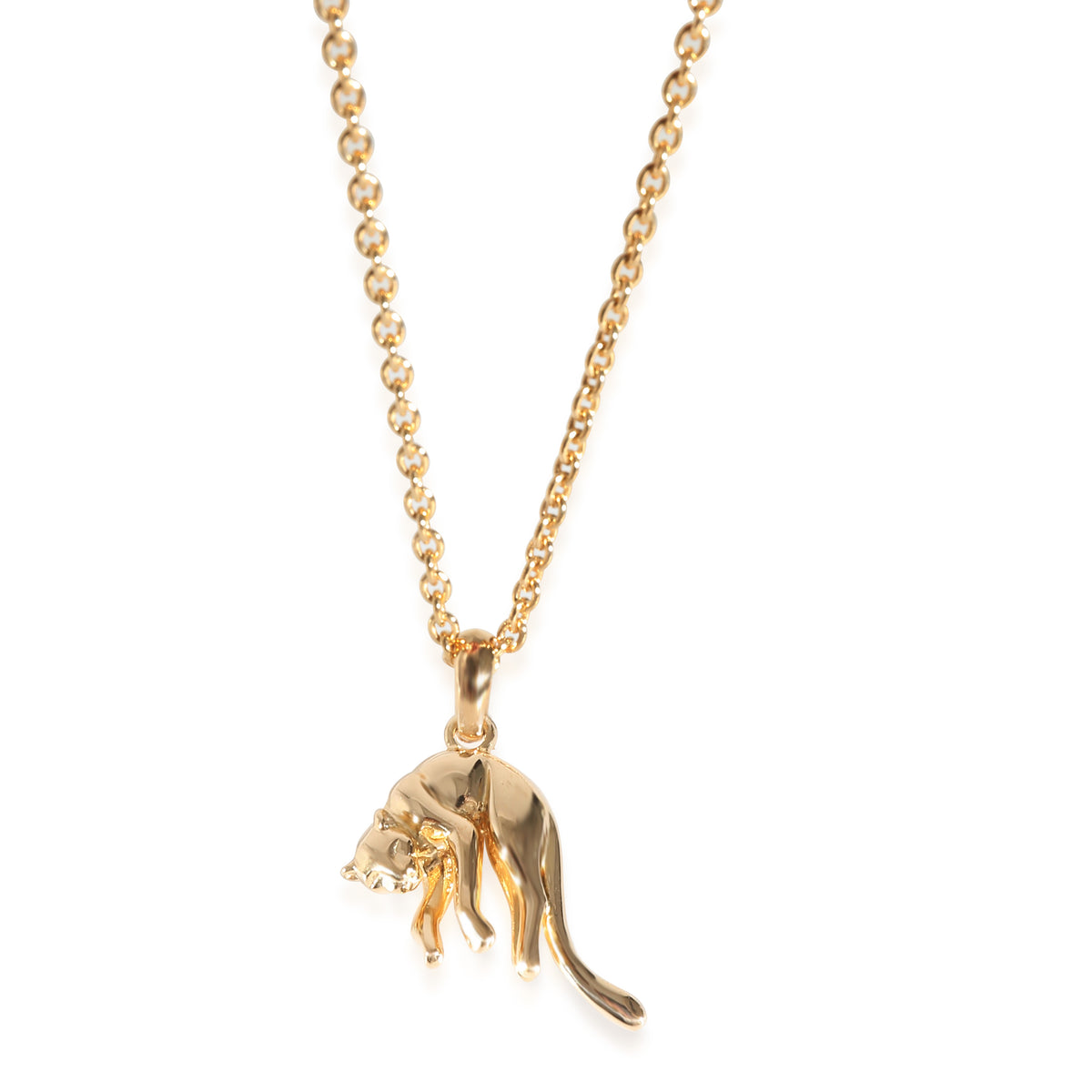 Cartier Vintage Panthere Pendant on a Chain in 18k Yellow Gold