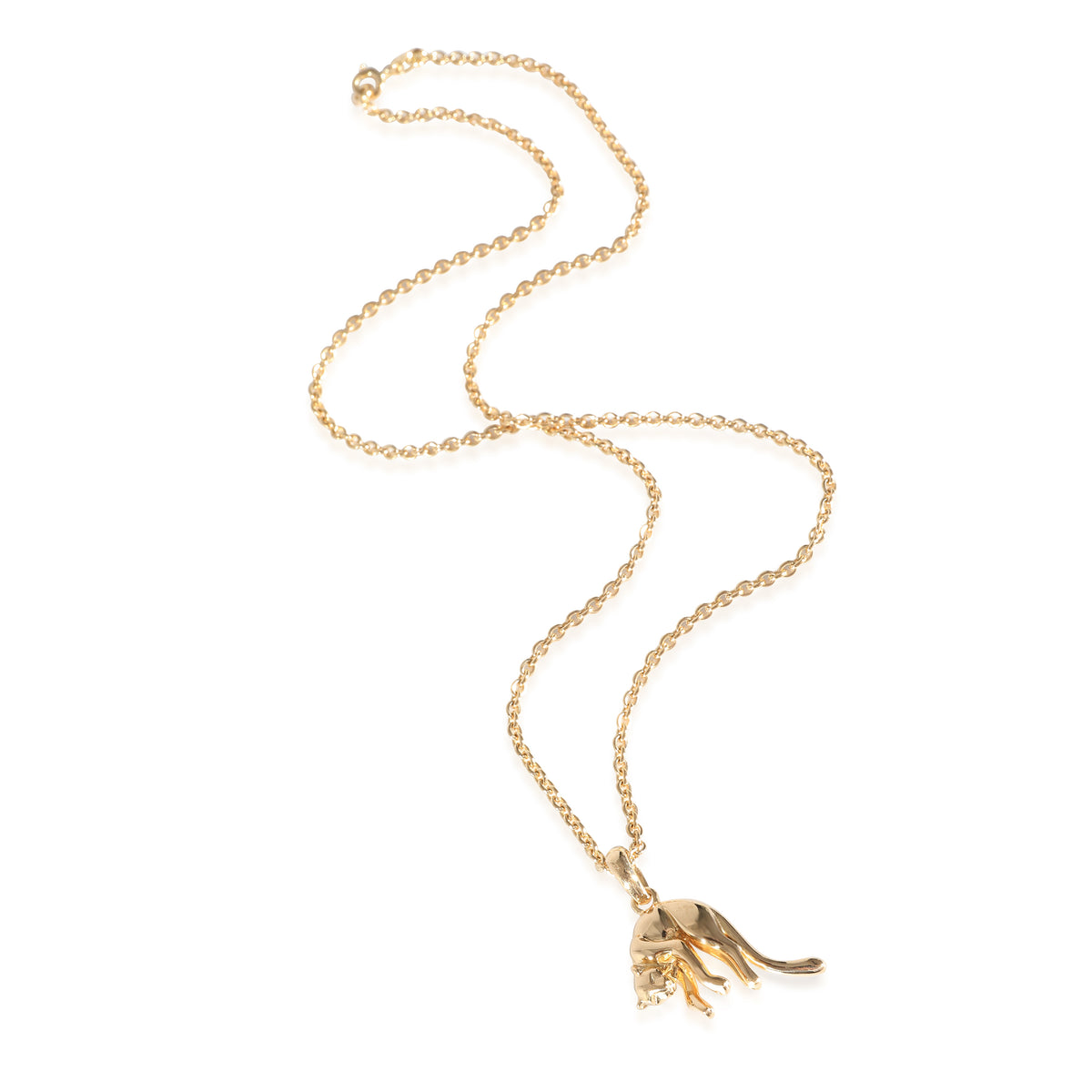 Cartier Vintage Panthere Pendant on a Chain in 18k Yellow Gold