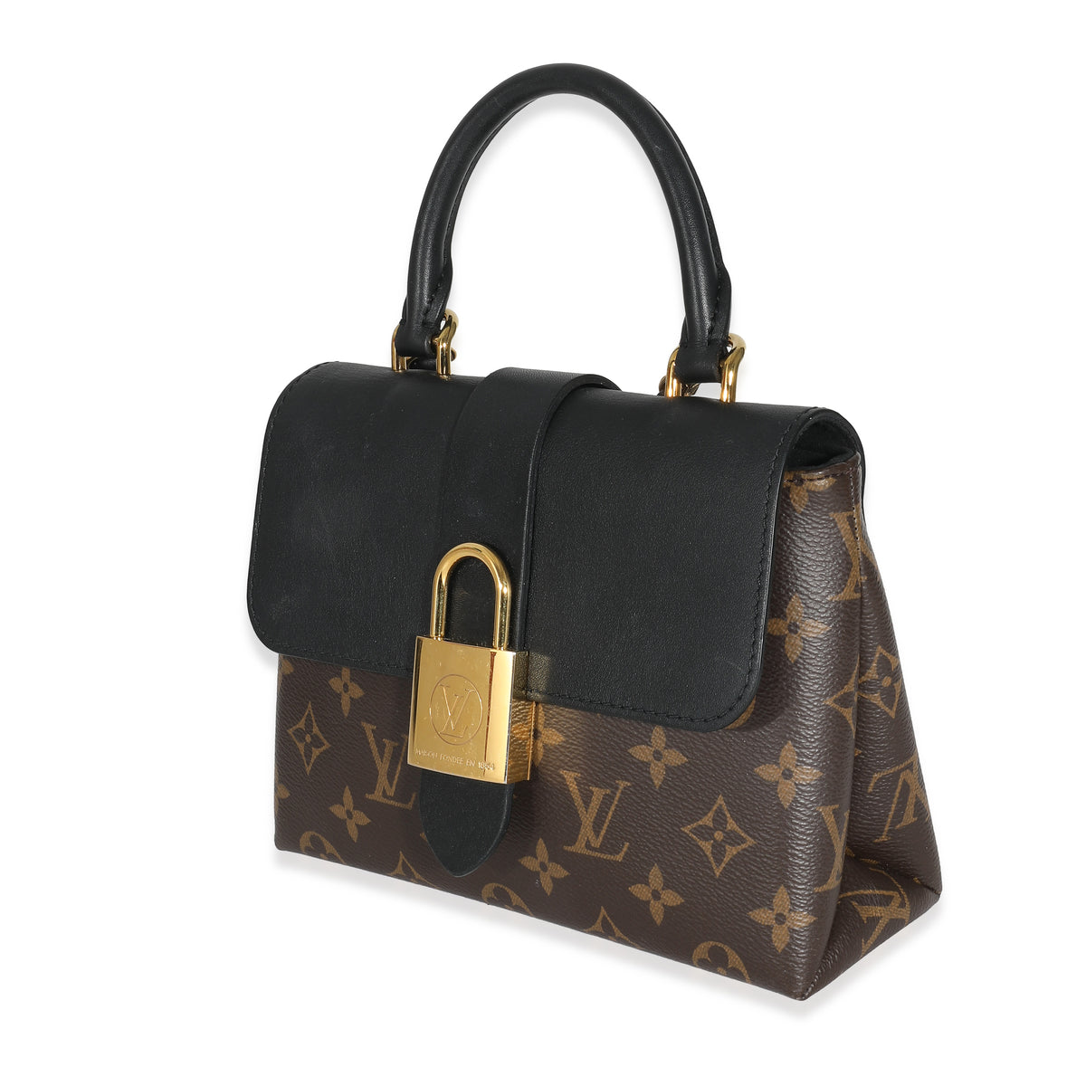 Louis Vuitton Black Calfskin Monogram Canvas Locky BB