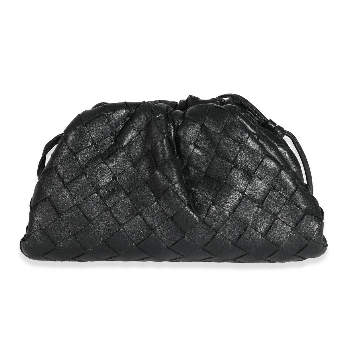 Bottega Veneta Black Intrecciato Lambskin Mini Pouch