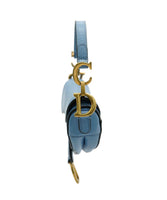 Christian Dior Cornflower Blue Goatskin Micro Saddle Bag