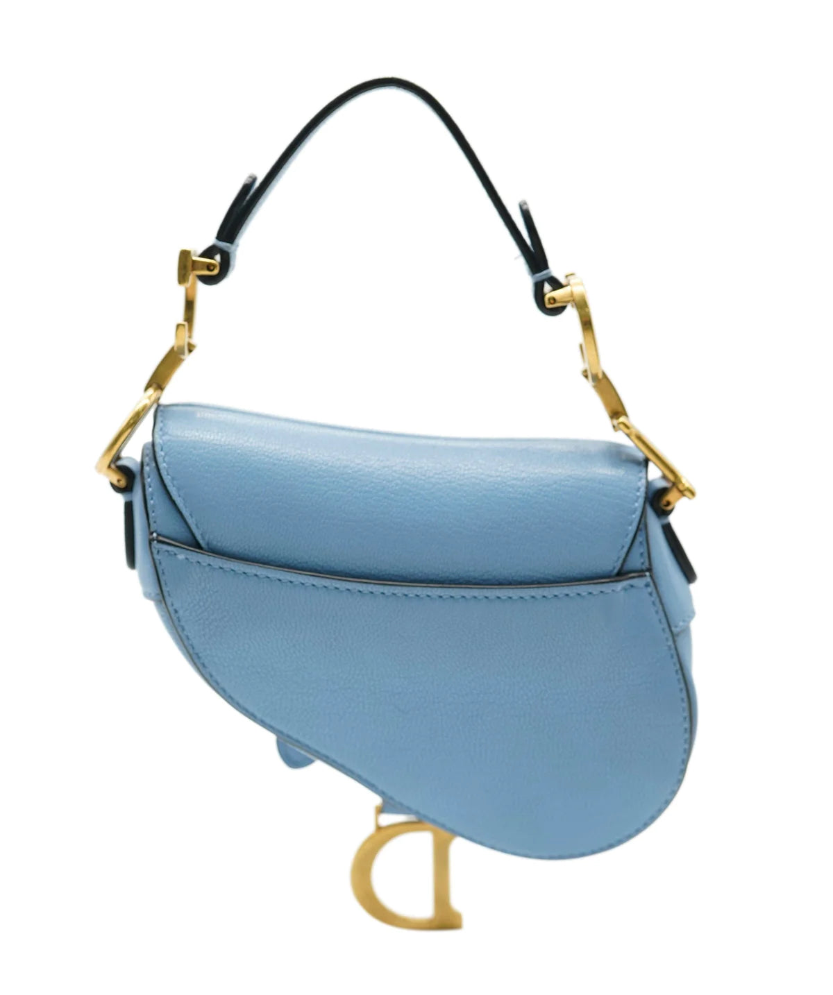 Christian Dior Cornflower Blue Goatskin Micro Saddle Bag