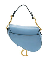 Christian Dior Cornflower Blue Goatskin Micro Saddle Bag