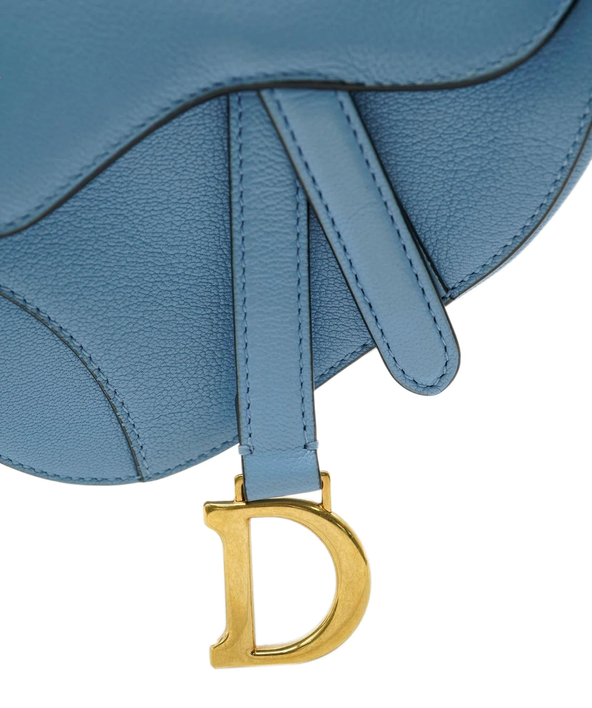 Christian Dior Cornflower Blue Goatskin Micro Saddle Bag