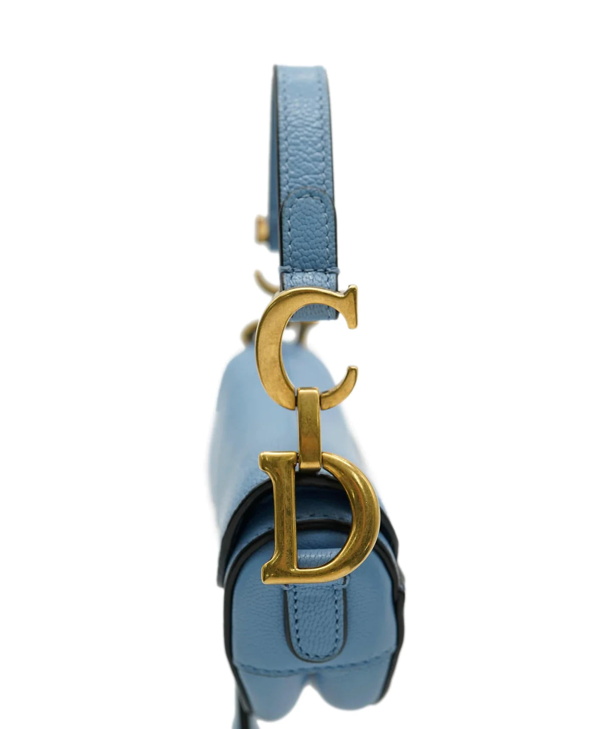 Christian Dior Cornflower Blue Goatskin Micro Saddle Bag