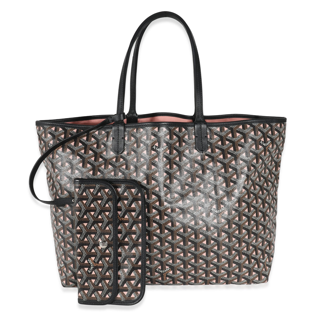 Goyard Black Pink Goyardine Canvas Claire Voie Saint Louis PM