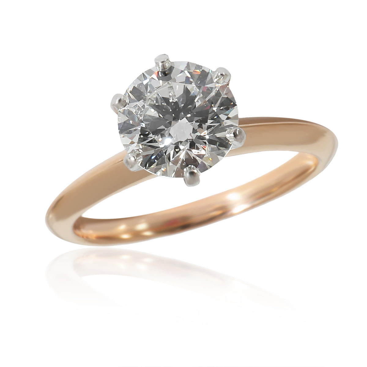 Tiffany The Tiffany Setting Engagement Ring in 18k Pink Gold/Platinum I VS