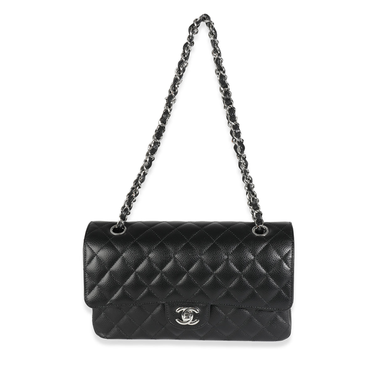 Chanel Black Quilted Caviar Medium Classic Double Flap Bag