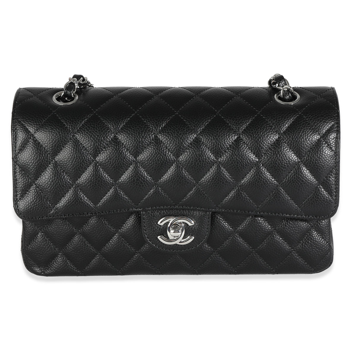 Chanel Black Quilted Caviar Medium Classic Double Flap Bag