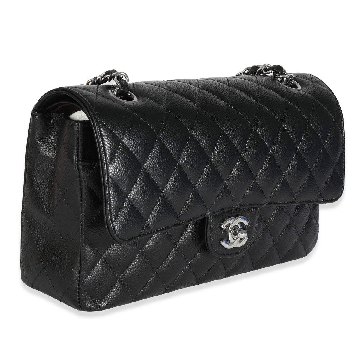 Chanel Black Quilted Caviar Medium Classic Double Flap Bag