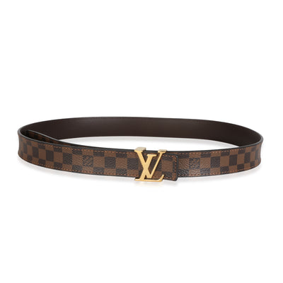 Louis Vuitton Damier Ebene Canvas 25mm LV Initiales Belt 80/32