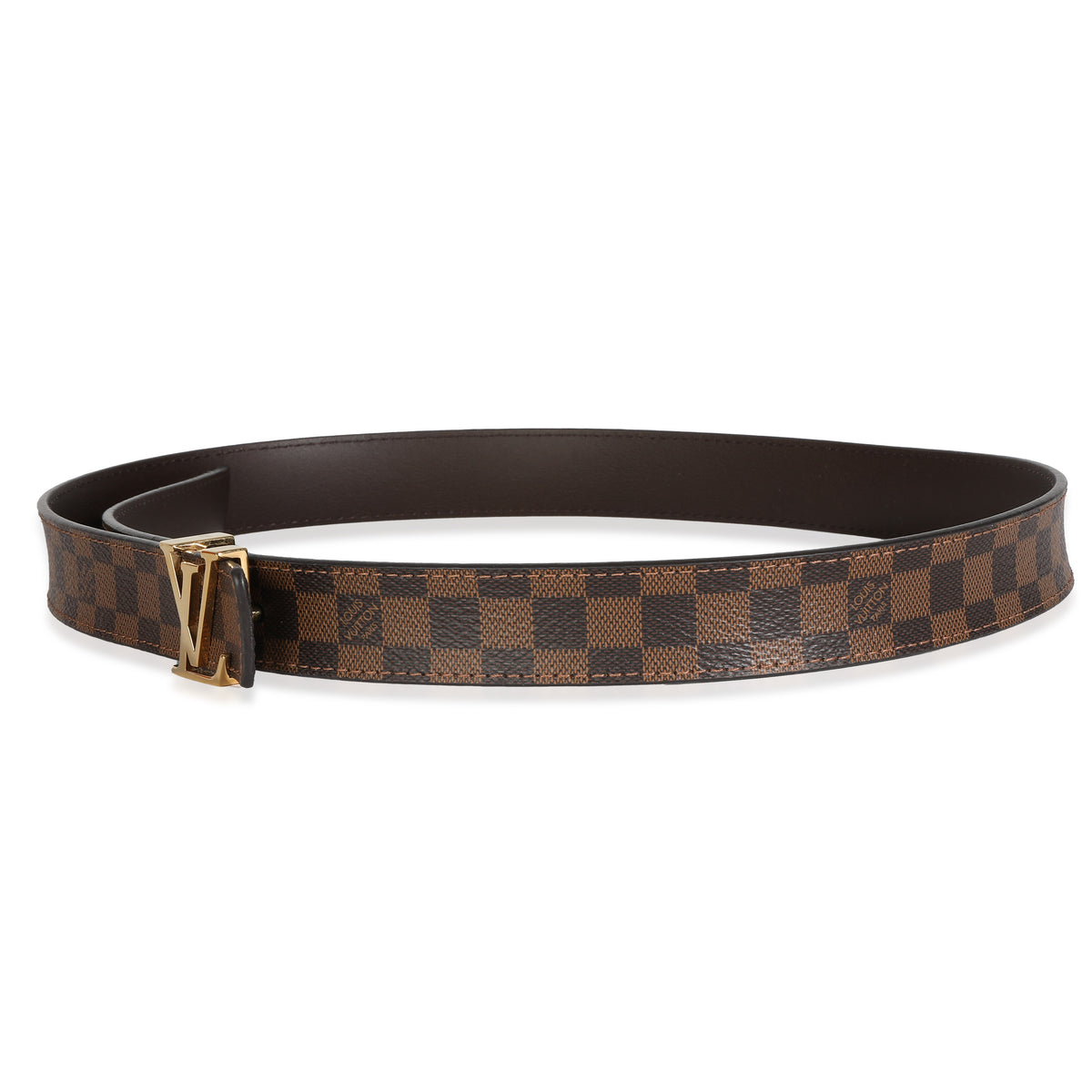 Louis Vuitton Damier Ebene Canvas 25mm LV Initiales Belt 80/32