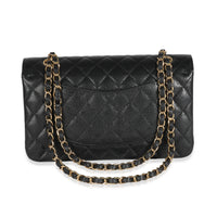 Chanel Black Quilted Caviar Medium Classic Double Flap Bag